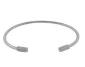 Stainless Steel Bangle Cylinder End Authentic Biagi Starter Bracelet For European Charm Beads