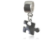 Autism Awareness Puzzle Piece Sterling Silver Dangle Charm Bead Fits European Bead Bracelets