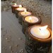 Oak bark tea light candle holder set of 5