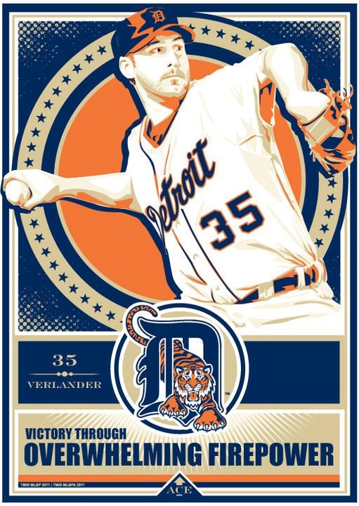 Justin Verlander  - Detroit Tigers Baseball Screen Print