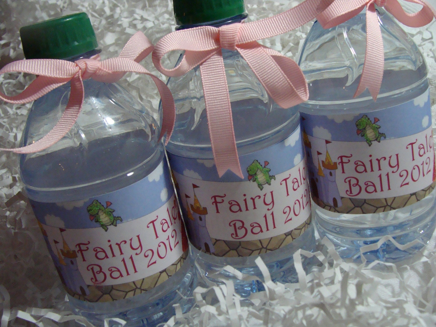 Fairy Tale Princess and Knight Water Bottle Labels