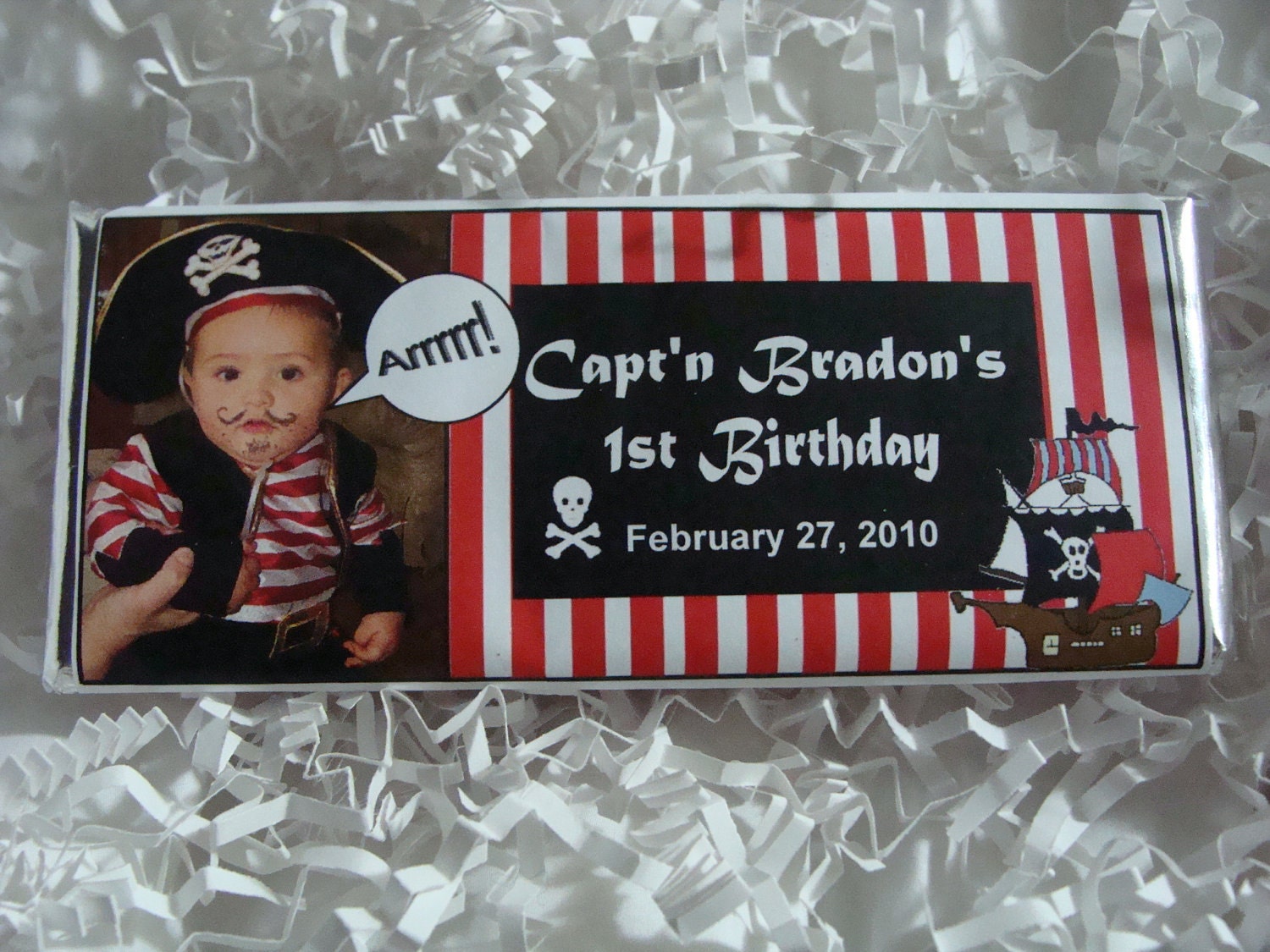 Arrr I'm a Pirate Candy Bar Favor for Birthday Boy