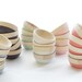 Mini Wood Bowls, Set of Two: Mint Green, Chocolate Brown, great for condiments in the kitchen or jewls in the bedroom