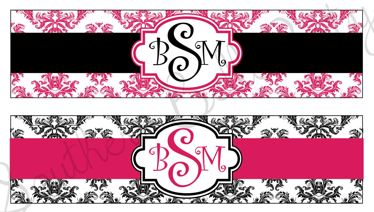 Monogram PRINTABLE water bottle/beer label perfect for any occasion