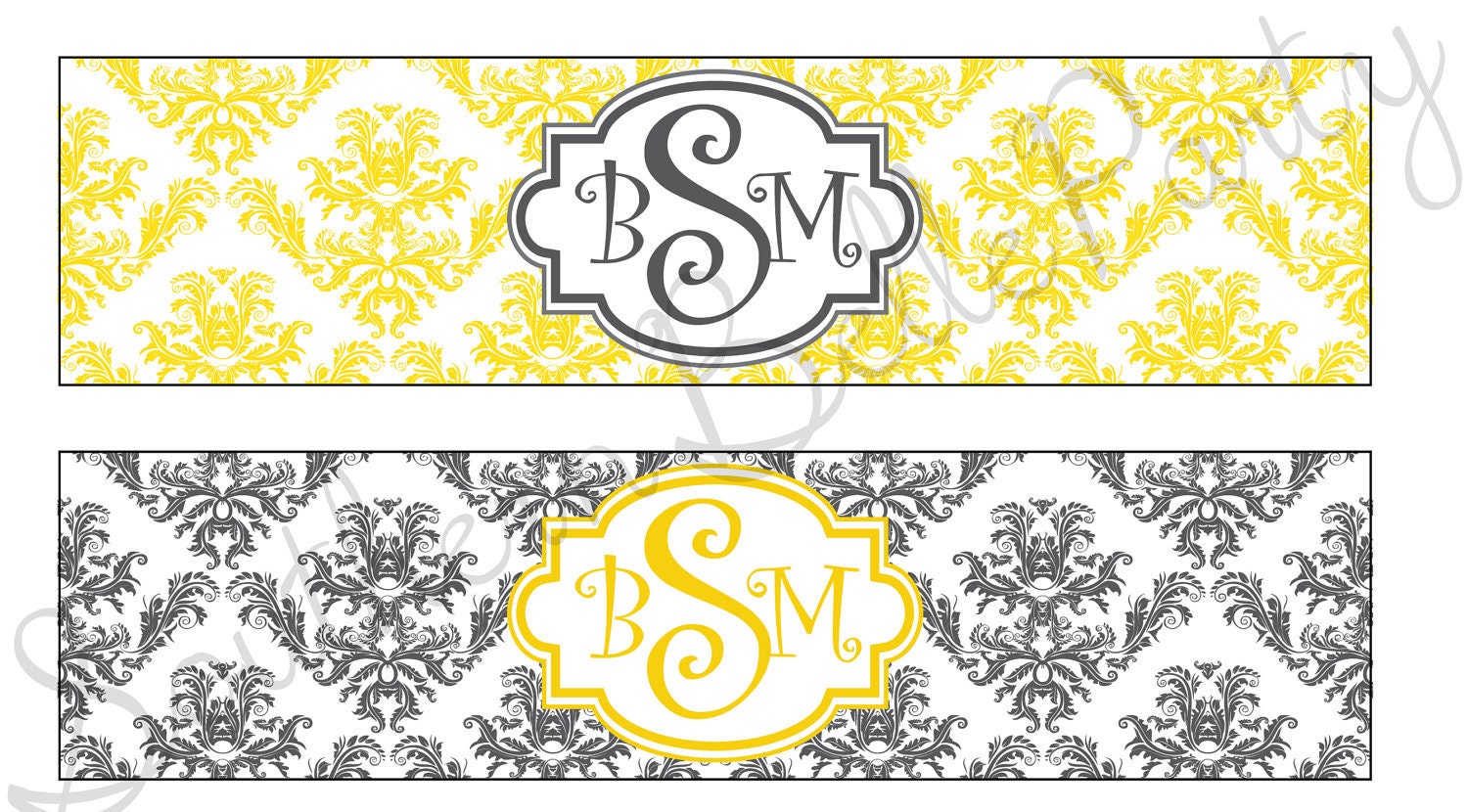 Monogram PRINTABLE water bottle/beer label perfect for any occasion