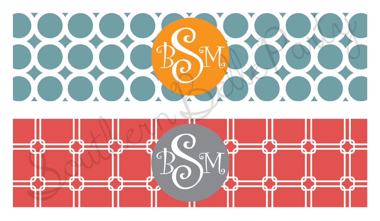 Monogram PRINTABLE water bottle/beer label perfect for any occasion
