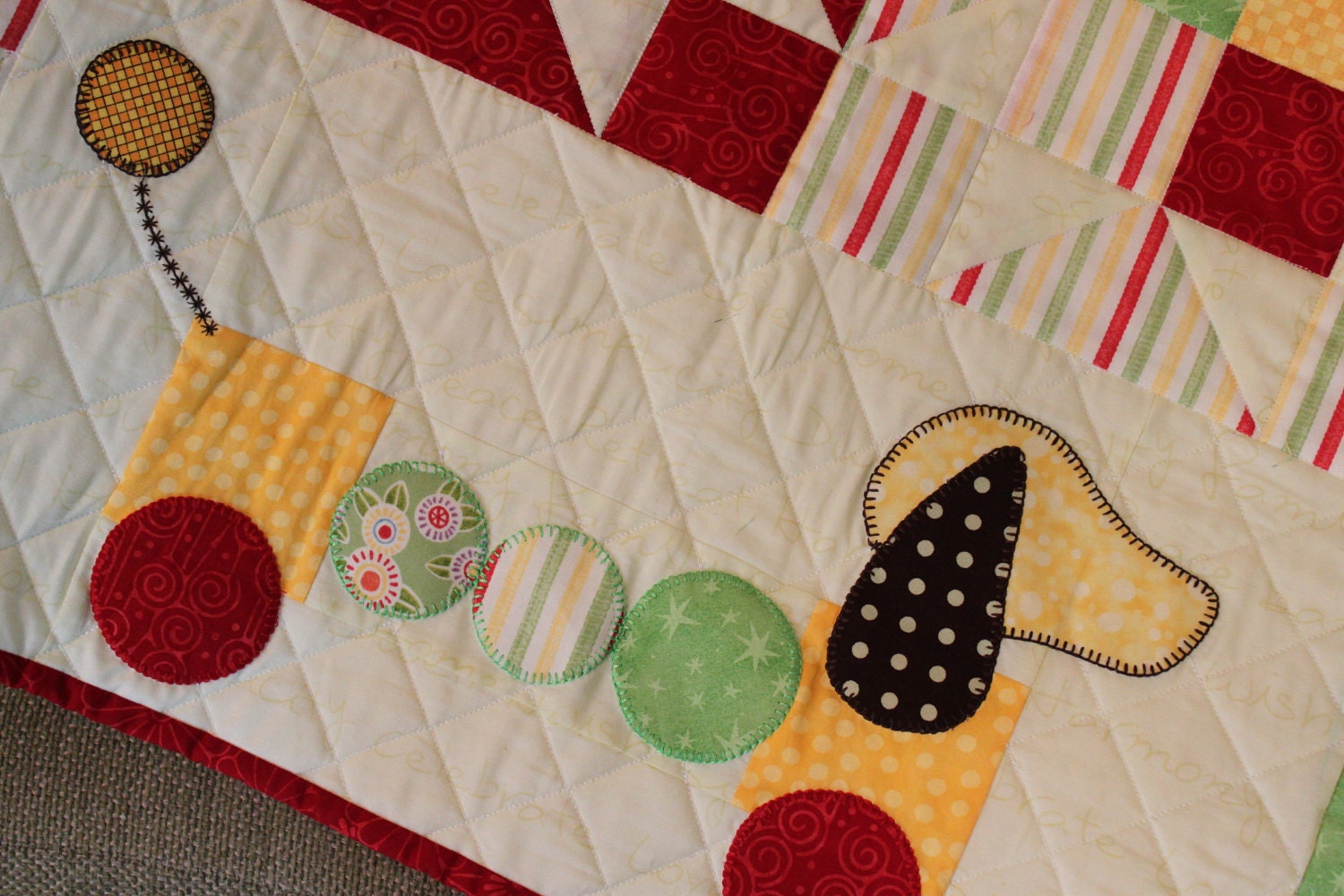 Baby Quilt - Puppy pull along toy
