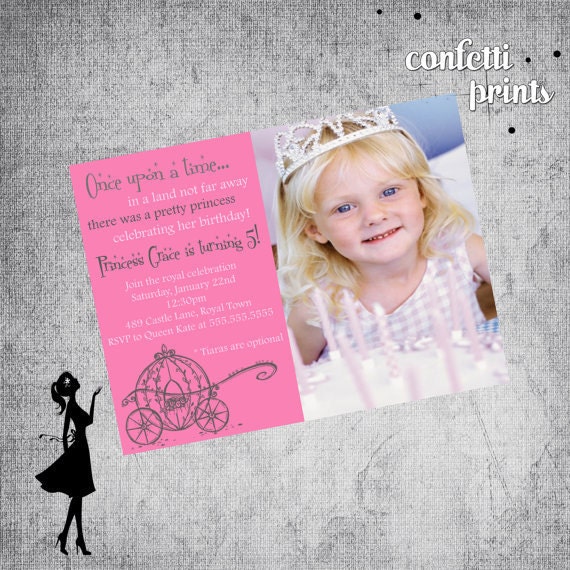 Birthday Invitation / Photo Card - PRETTY PRINCESS Printable Il_170x135
