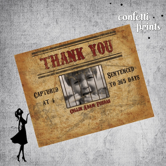 Thank You Card / Photo Card - LITTLE OUTLAW (BOY) Il_570xn