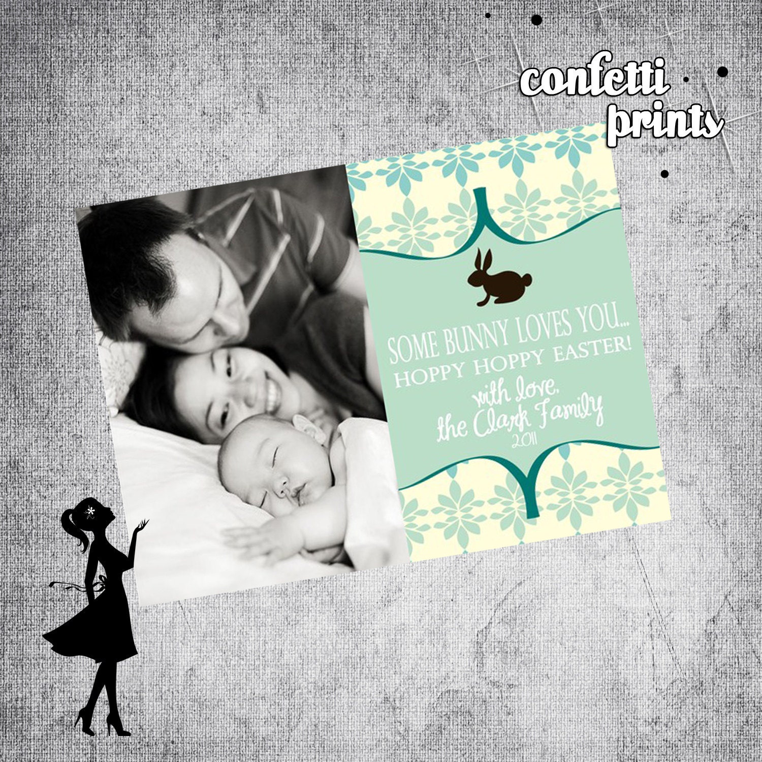 Personalized Photo Easter Card - SOME BUNNY Il_570xn