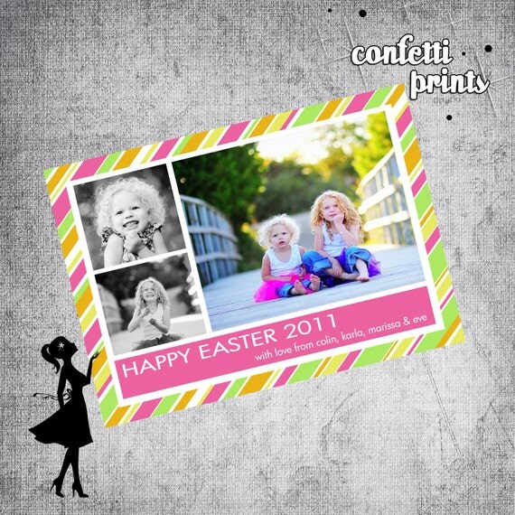 Personalized Photo Easter Card - RAINBOW SHERBET Il_570xn