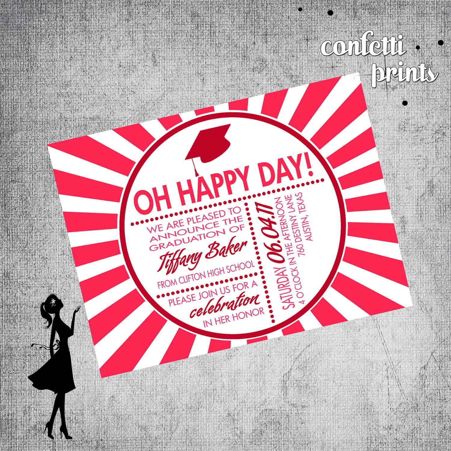 Graduation Invitation - HAPPY DAY Printable Il_570xn