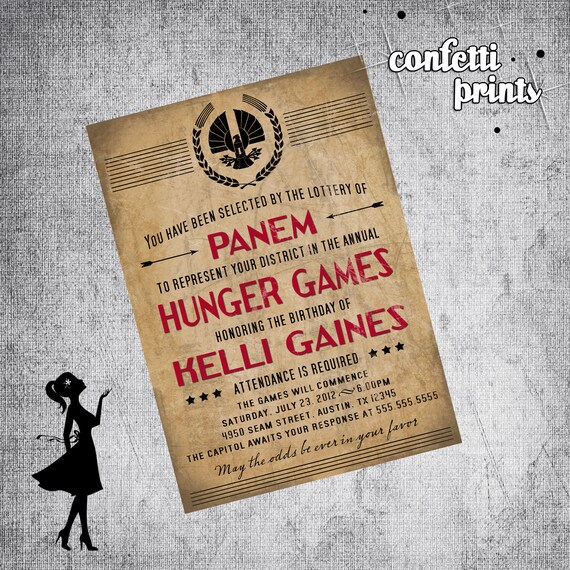 HUNGER GAMES Birthday Invitation Il_570xn