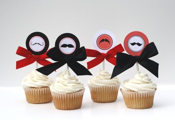 Birthday Cupcake Toppers - STACHE BASH Printable Il_570xn