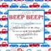 Birthday Cupcake Toppers - BEEP BEEP Printable