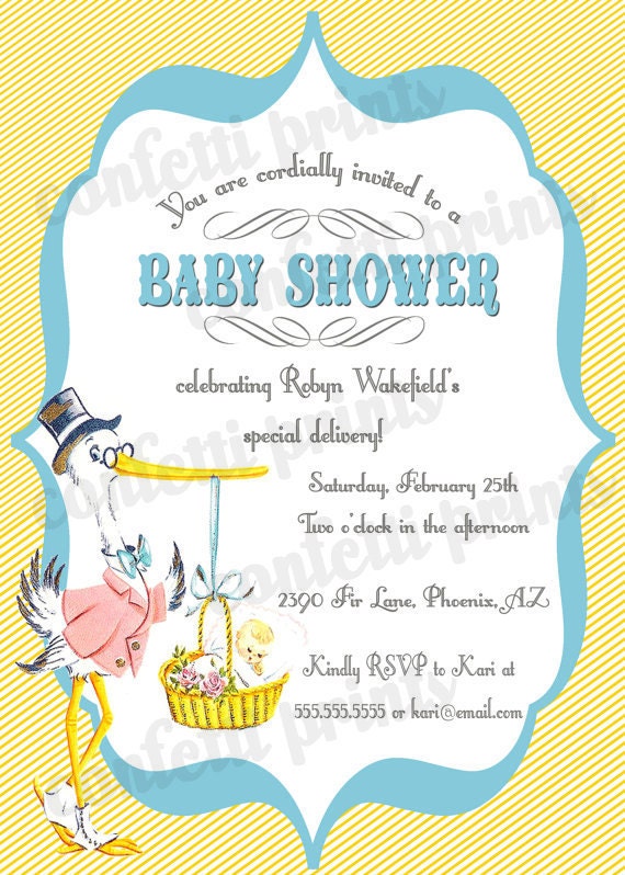 Vintage Baby Shower Invitation - SPECIAL DELIVERY Printable