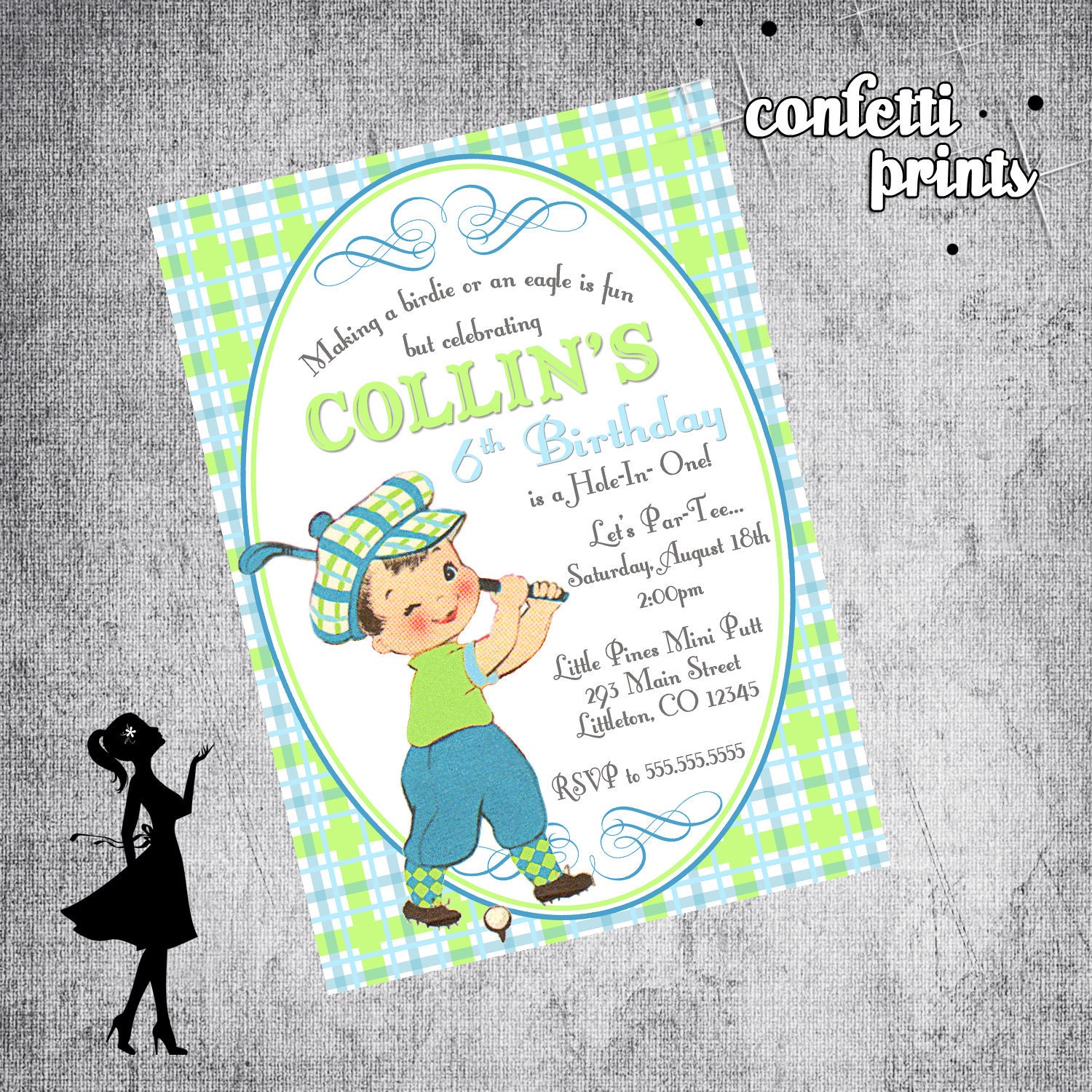 Printable Birthday Invitation - HOLE IN ONE