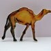 Camel plastic brooch - illustrated watercolour yellow and orange - shrink plastic