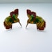 Humming Bird earring - shrink plastic studs  - hand illustrated