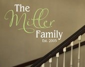 Custom Family Monogram Vinyl Decal - Home Decor Vinyl Wall Art - Vinyl Lettering