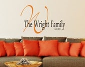Custom Family Monogram Vinyl Decal - Home Decor Vinyl Wall Art - Vinyl Lettering
