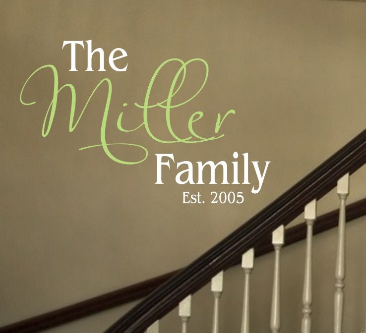 Custom Family Monogram Vinyl Decal - Home Decor Vinyl Wall Art - Vinyl Lettering