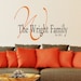 Custom Family Monogram Vinyl Decal - Home Decor Vinyl Wall Art - Vinyl Lettering