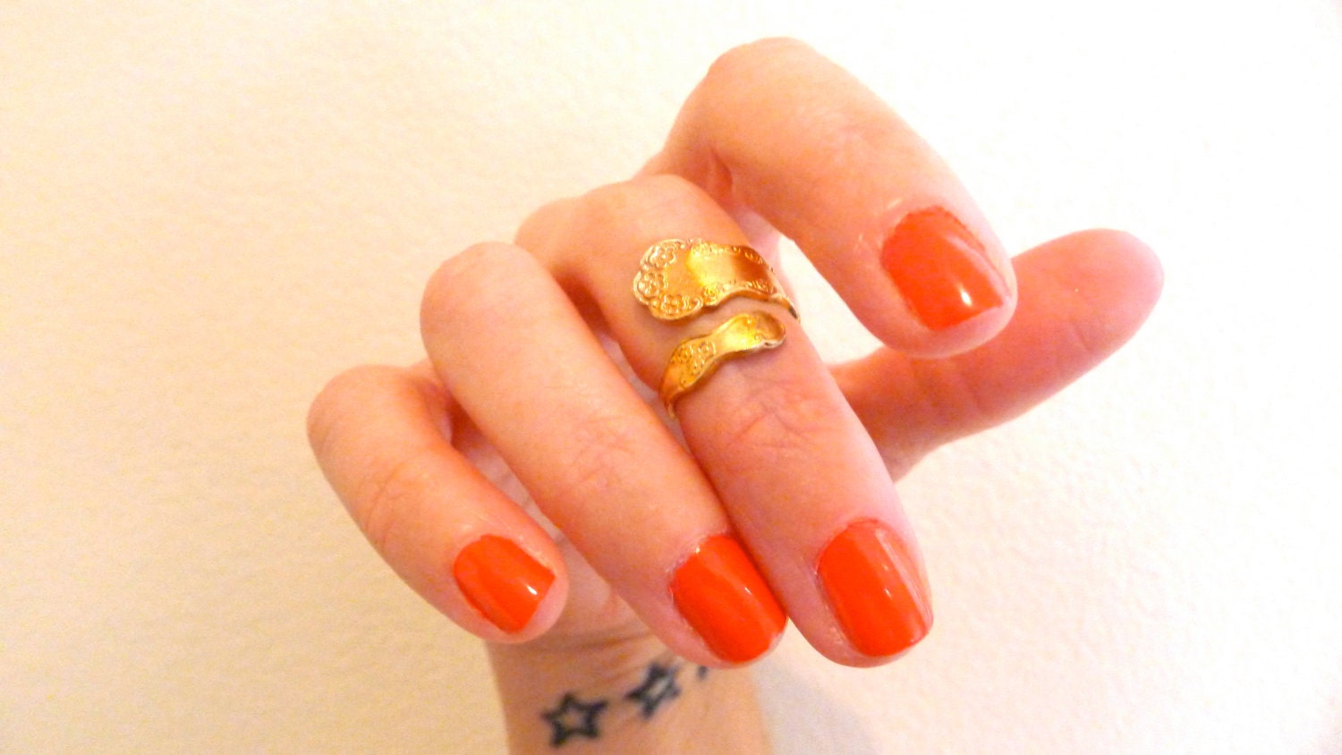 Vintage Spoon Mid Knuckle Ring