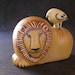 Reserved for Kowal Signed Lisa Larson Ceramic Lion with Bird for Gustavsberg Sweden, a Vintage Swedish Mid Century Design ABL-088