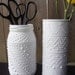 2 Upcycled Containers - White Faux Porcelain Pottery