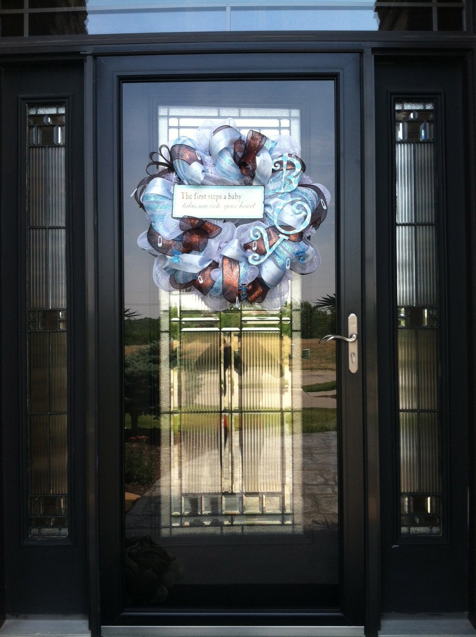Baby Boy deco mesh Wreath