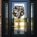 Cream Burlap and Black Cross deco mesh Wreath