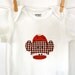 Sock Monkey - Onesie - Bodysuit - Brown - Red