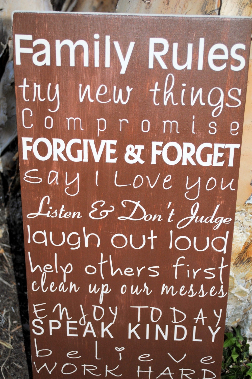 Personalized Family Rules Subway Signs Custom Wood Signs Signs to Live By