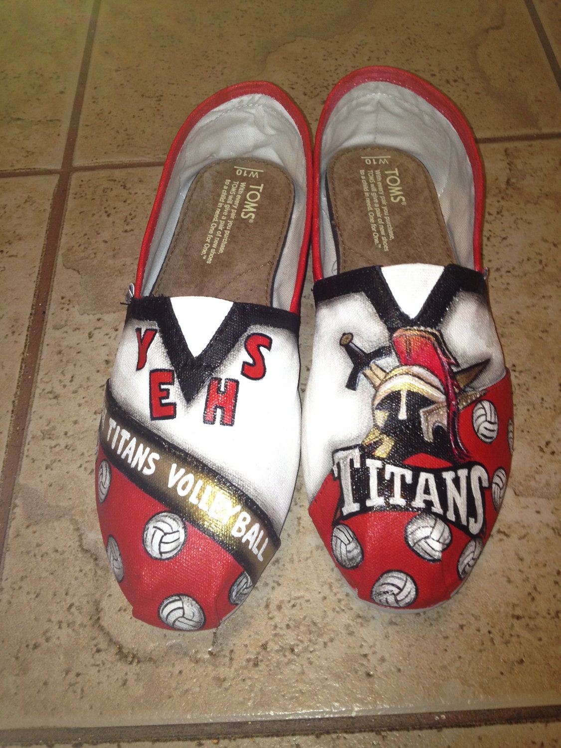 School Spirit Shoes hand painted TOMS