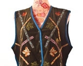 Changing Seasons Vest /// Printed Denim Velvet Vest