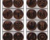 Handmade Organic Wooden Ear Plugs - Custom Made w/ Your Design - Sizes from 32mm - 50mm / 2"