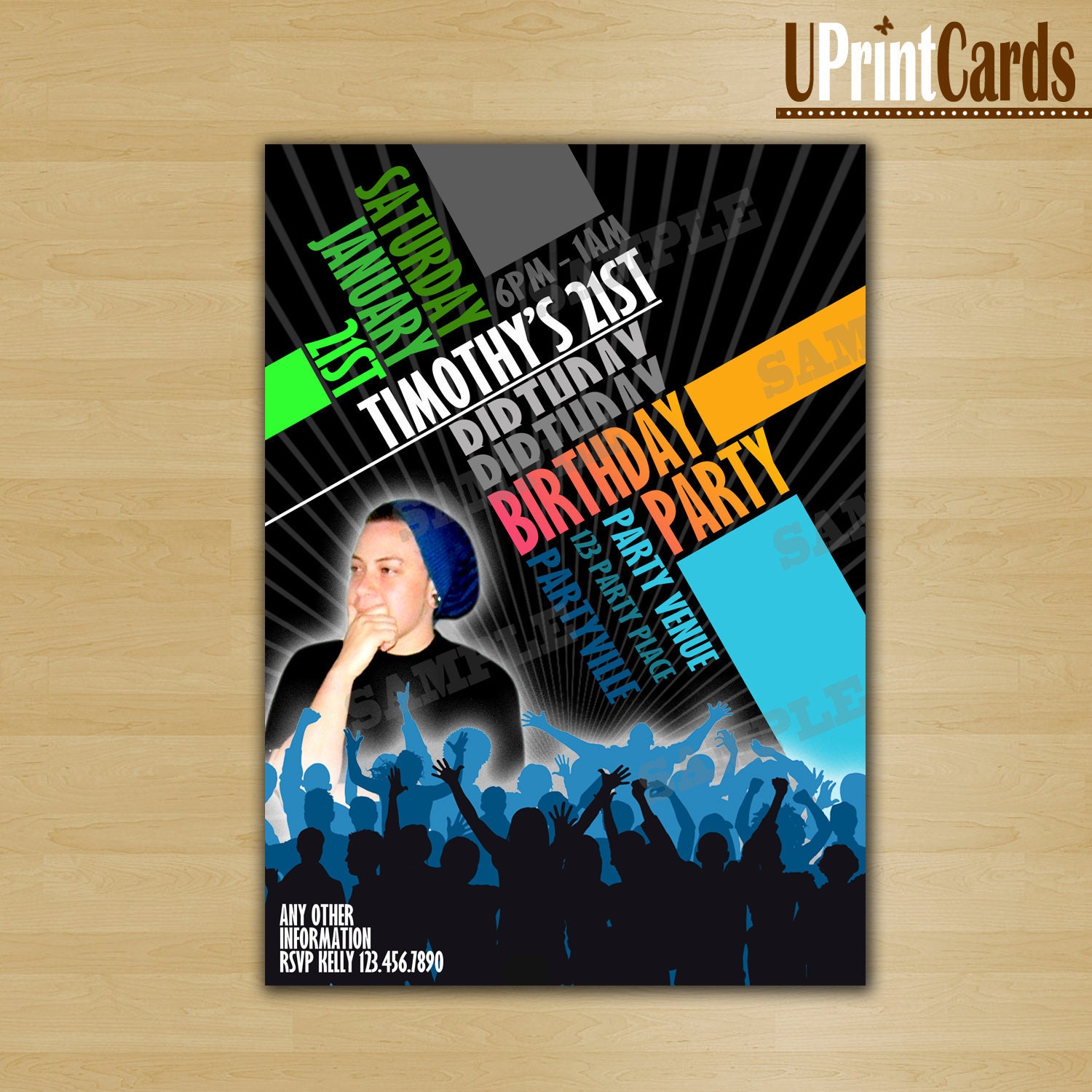DIY Printable Vip Club 18th, 21st, 30th, 40th Personalized Birthday Party Photo Digital Printable Invitation 4x6 or 5x7 JPEG