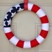 American Flag Yarn wreath. Military wreath. Memorial Day Wreath. Fourth of July Wreath. Independence Day Wreath. Patriotic Wreath.