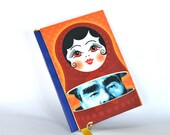 Upcycled color notebook made from recycled booklet and maskingtape