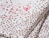 Set of Four Cloth Napkins with a Pink Bird