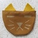 Mustard with Gold Cat Pouch Change Purse