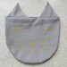Gray with Gold Cat Pouch Carry-All Bag