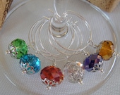 Swarovski Crystal Wine Charms Set of 6