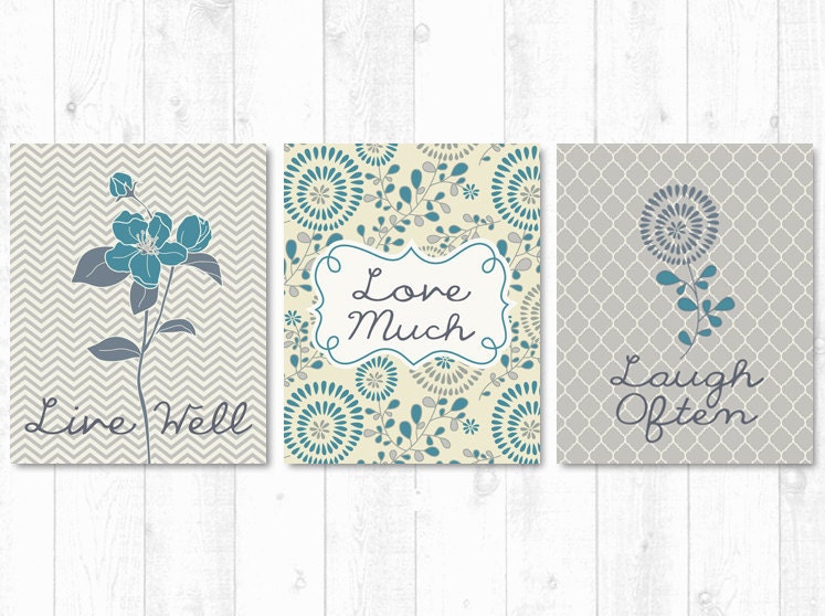Live, Love, Laugh Digital Printable Wall Art Print 8"x10" Set (Jpeg Files) - V142 - INSTANT DOWNLOAD