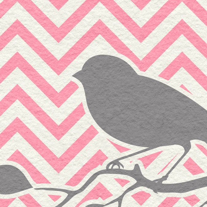 Bird Damask Chevron Digital Printable Wall Art Print 8"x10" Set (Jpeg Files) - V201 - INSTANT DOWNLOAD
