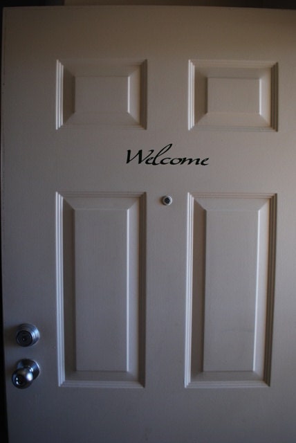 Welcome Front Door Entry Sign Removable Vinyl Decal - Pick your Font and Color