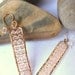 Hammered Gold Rectangle Earrings Wire Wrapped Crystal Handmade Jewelry