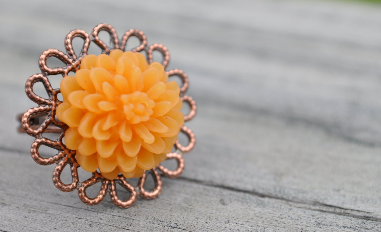 Chrysanthemum Ring - Orange