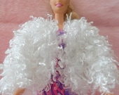 Barbie doll white sweater jacket coat so soft with curl fabric